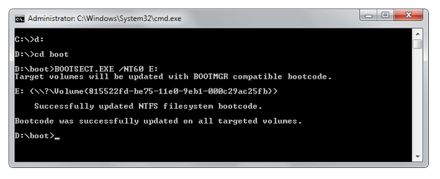 BOOTSECT.EXE sequence